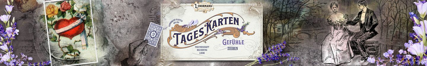 Lenormandkarten kostenlose Tageskarte Gefühle und Liebe - Kartenlegen online