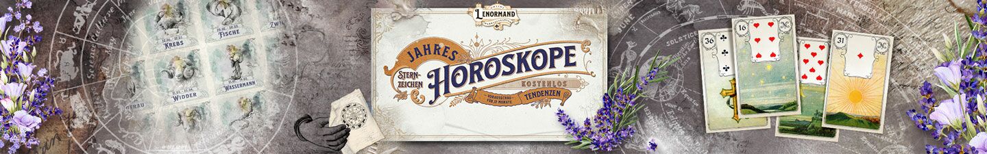 Lenormandkarten kostenloses Jahreshoroskop - Kartenlegen online