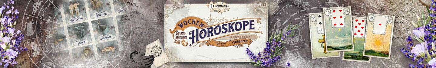 Lenormandkarten kostenloses Wochenhoroskop - Kartenlegen online