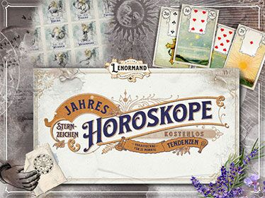 Lenormandkarten kostenloses Jahreshoroskop - Kartenlegen online