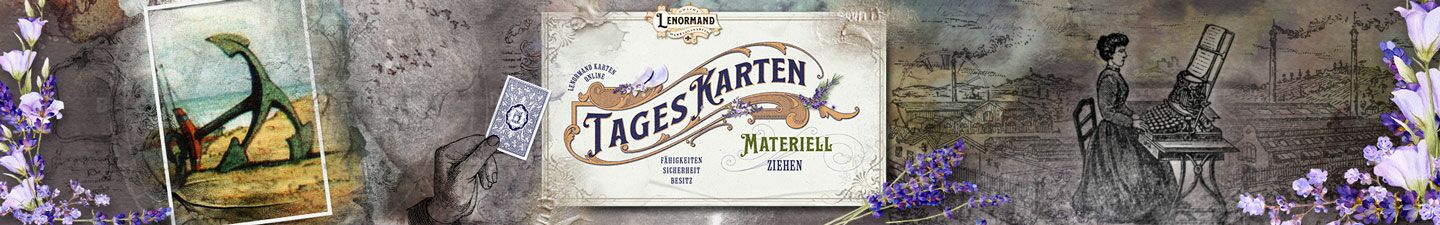 Lenormandkarten kostenlose Tageskarte Geld und Beruf - Kartenlegen online