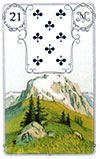 21. Berg - BEDEUTUNG: Blockade, Hindernis, Feind, Widerstand, Hemmungen, Frustration, Sturheit, Herausforderung, Stillstand, Verdruß
